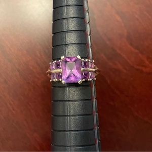 14k Gold Amethyst earrings and Ring set Gorgeous color